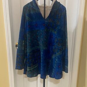NATURAL LIFE Blue Patterned Women's Hoodie
